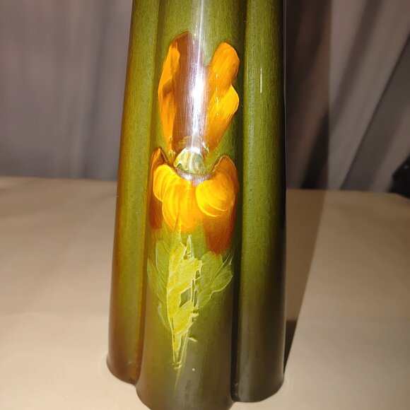 Weller Louwelsa Pottery Fluted Vase Floral Hand Painted 1900 Antique Art Nouveau - Picture 9 of 16